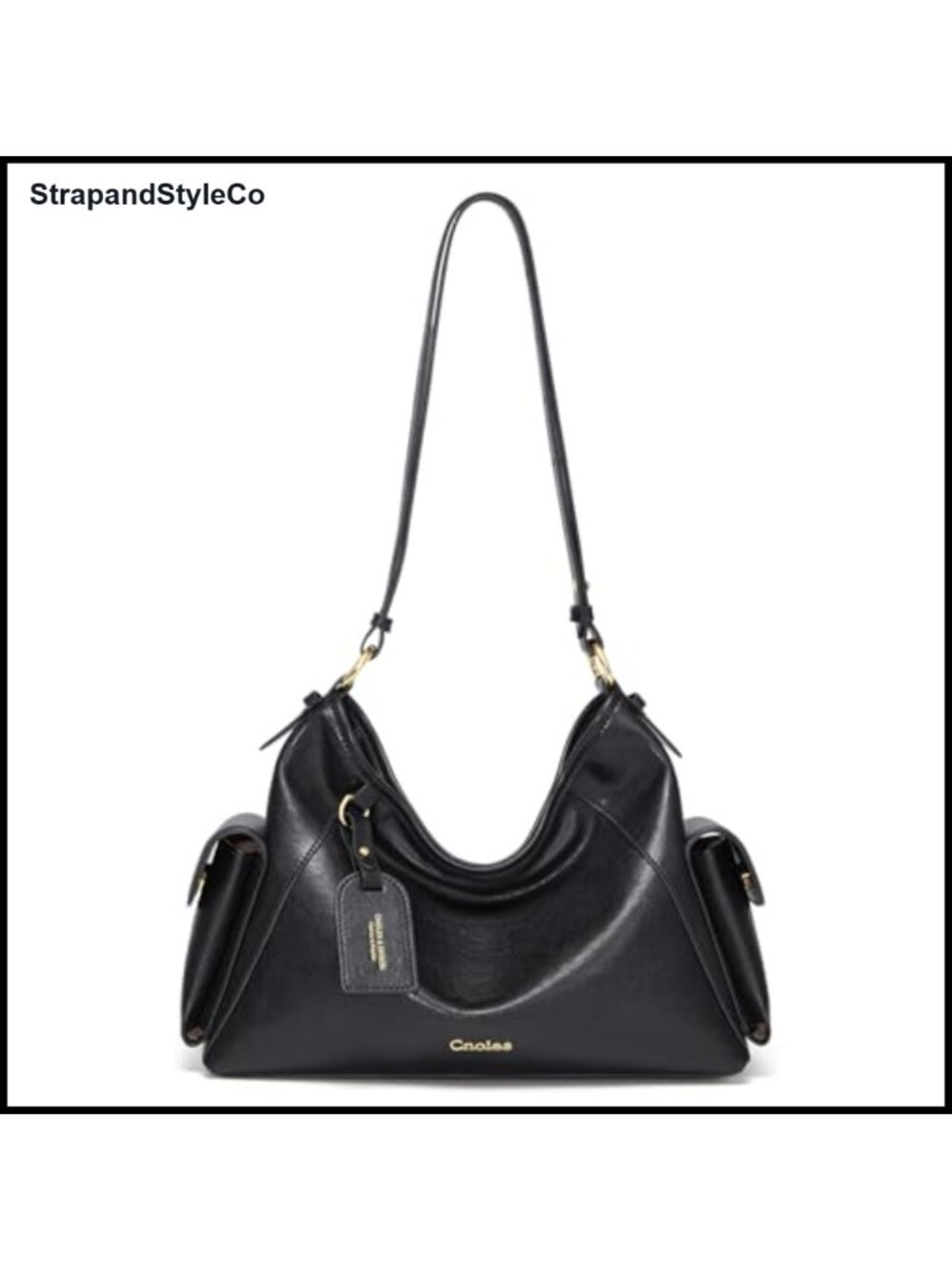 Genuine Leather Hobo Crossbody Shoulder Bag Gold Hardware Zipper